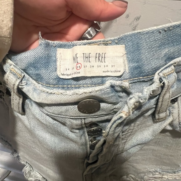 We The Free Light Blue Distressed Jean Shorts - Picture 3 of 3
